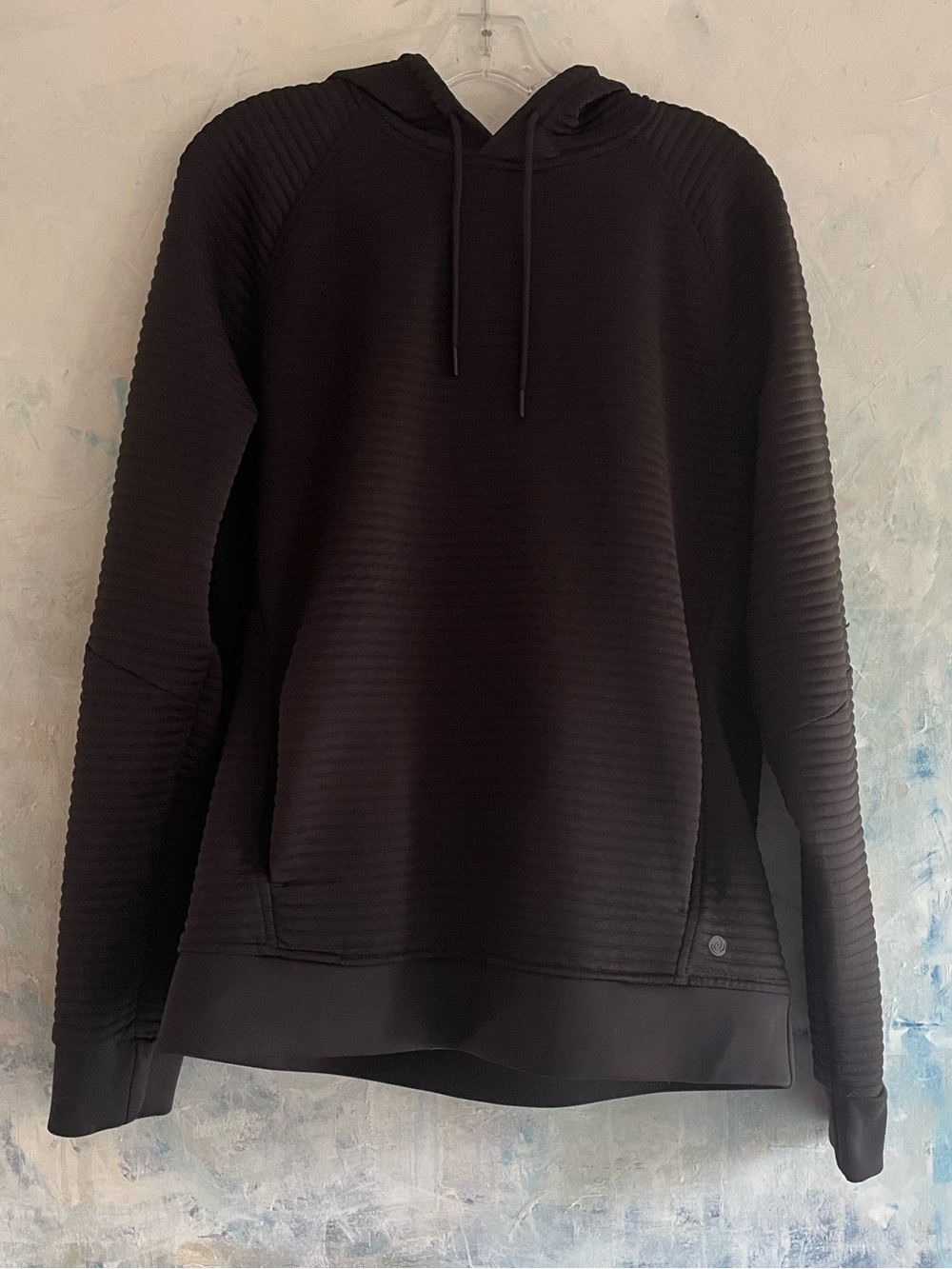 Apana Hoodie Ottoman Ribbed Soft Knit Pullover Black Unisex / Men’s Medium